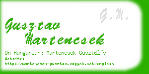 gusztav martencsek business card